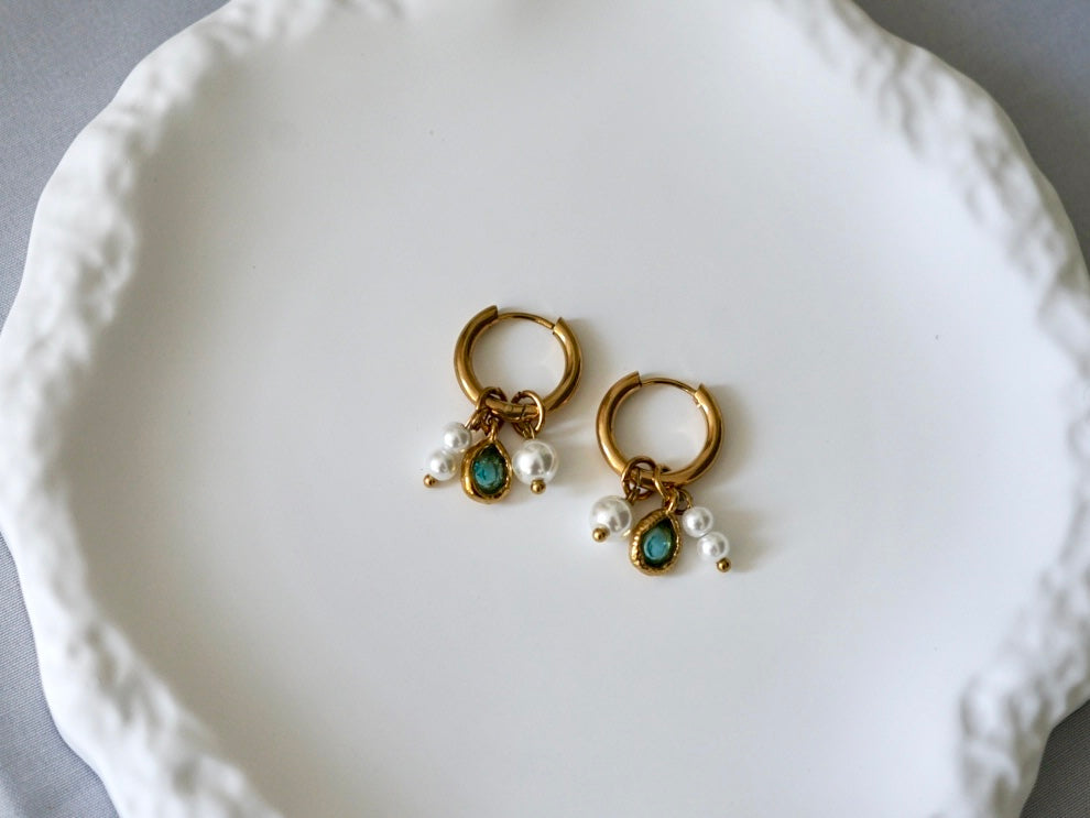 Tide Gem Hoops